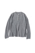 Henley Button Placket Side Slit Drop Shoulder Pullover Knit Sweater